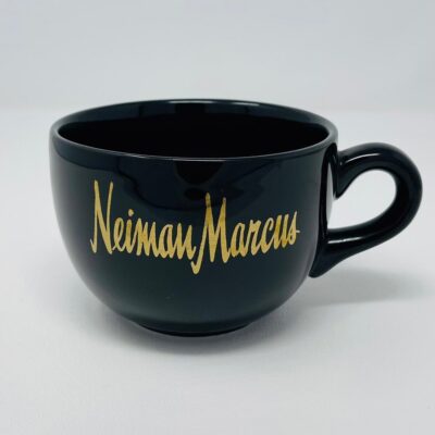 Neiman Marcus Coffee Mug Spellout Large Tea Soup Cocoa Cup Black Gold