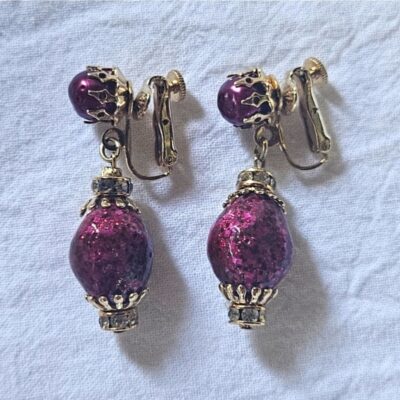 Vintage Vendome Coro Dangle Bead and Rhinestone Earings