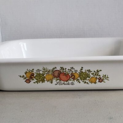 Vintage Corning Ware ” Spice Of Life ” L’Echalote – Large 12 1/4 x 10 1/4 x 2 1/