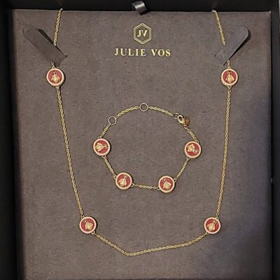 Julie Vos Bee Cameo Station Necklace & Bracelet