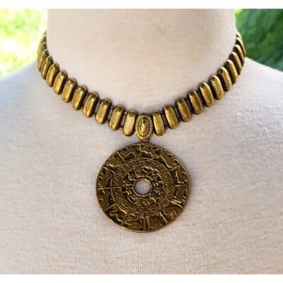 Vintage Joseff of Hollywood Chinese  Zodiac Medaliion Bookchain Choker