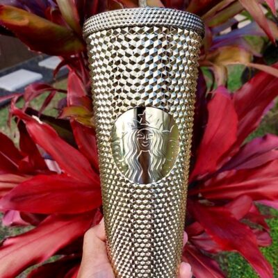 Starbucks gold studded tumbler cup