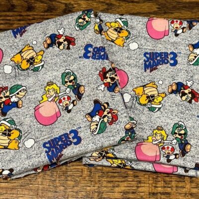 Nintendo Mario Sm3 Friends Cotton Fabric  19.5”X43” & 27”X43” Set (FINAL PRICE