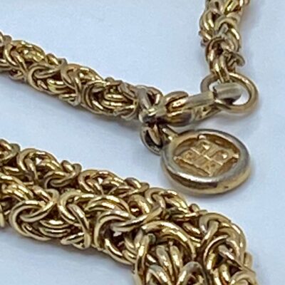 Vintage Givenchy 18 kt. Gold Plated Byzantine Chain Necklace, 22”, Graduated