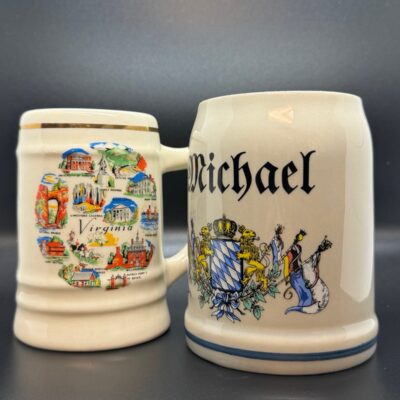 Pair of vintage collector quality beer steins