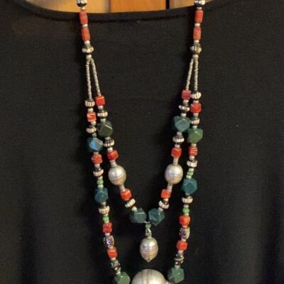 Silver Tribal Bead Necklace