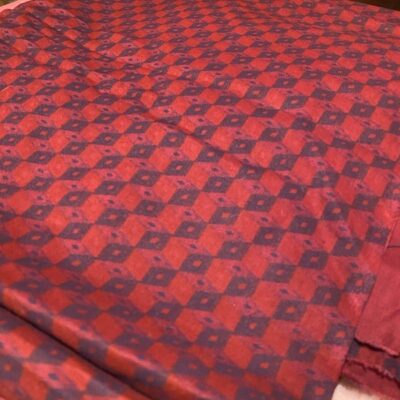 Vintage fabric #4 burgundy cubed geometric(2.8 yards)