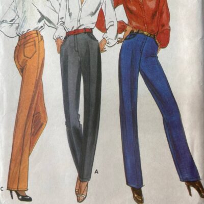 1980s Butterick 6766 Misses Pants 6 – 16 Chino Poplin Linen Silk Wool Twill