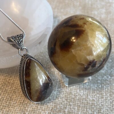 Septarian Sphere and Pendant