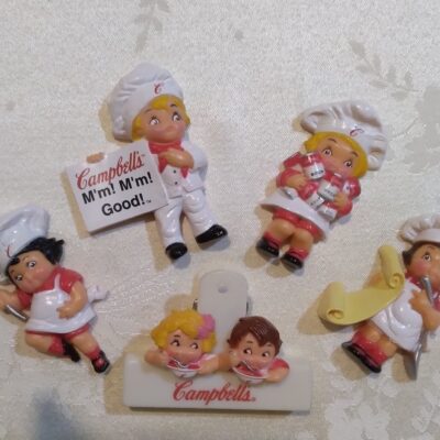 Vintage Campbell’s Kids Magnets and Clip