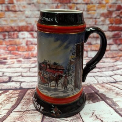 Vintage Holiday Budweiser Beer Stein 1992