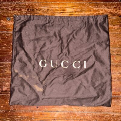 Brown, heavy weight, large Gucci handbag dust sleeve cover bag gold letters