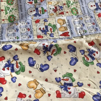 2 PC (8 yds) Christmas Fabric – Let it Snow