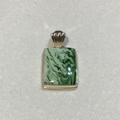 Sterling silver Artglass Pendant-green