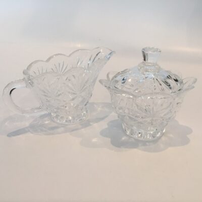 Crystal Sugar and Creamer Set Vintage