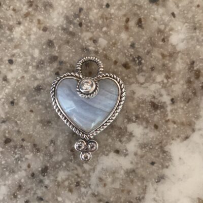 Judith Ripka CZ & Agate Heart Enhancer