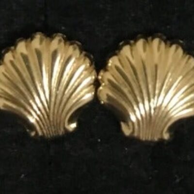 14K Yellow Gold Seashell Earrings