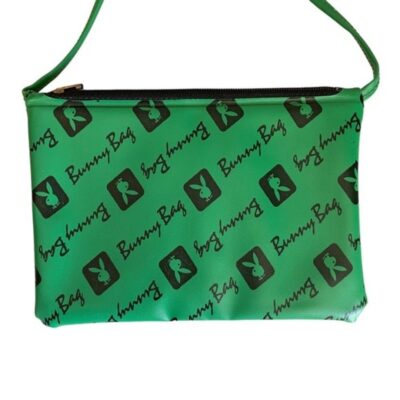 Playboy Bunny Bag, Extremely Rare Vintage Tip Bag with Strap, green and black