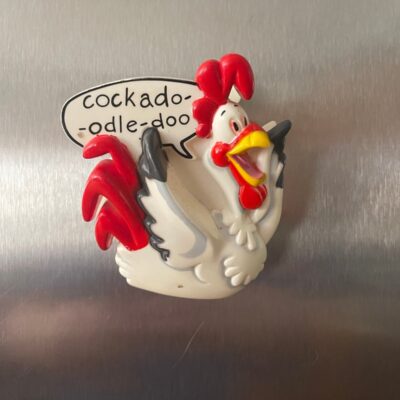 Acme Cockadoodle-Doo Rooster Refrigerator Magnet Clip Animated Vintage 1996