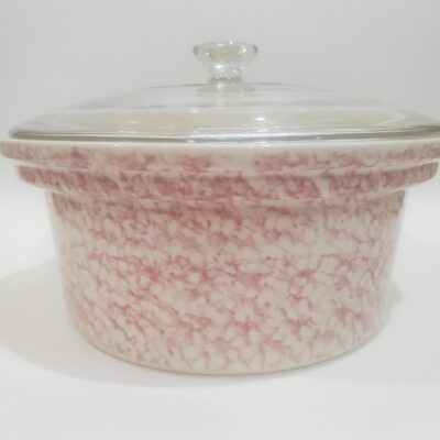 Roseville Pottery Spongeware  Round Lidded Casserole