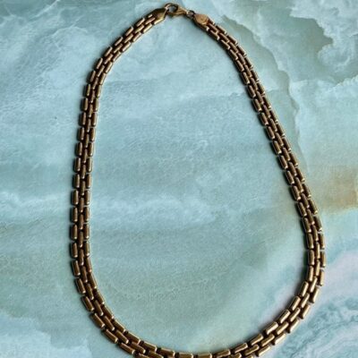 Vintage Puffy Panther link Necklace