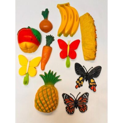 Vintage Fridge Magnets Lot- Fruit Butterfly Vegetables Set- Kitchen Decor BIN 12