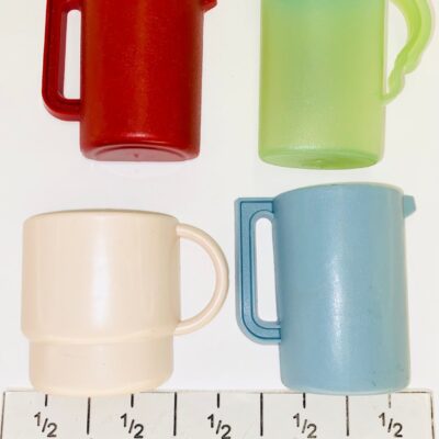 Tupperware Magnet Set Of 4 Mini Pitcher Mug teal Red blue tinietreasures