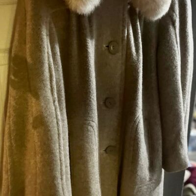 Vintage fur and wool coat womens medium