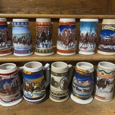 Budweiser Holiday Beer Steins Mugs