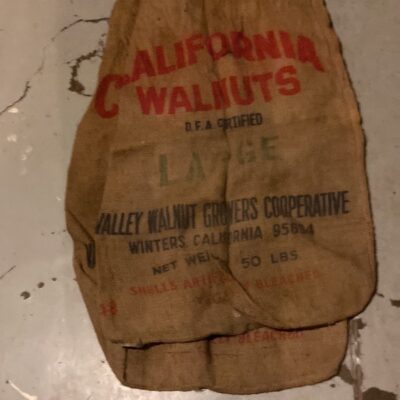 California walnuts burlap sac