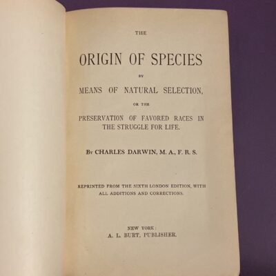 ANTIQUE CHARLES DARWIN ORIGIN of SPECIES RARE A. L. Burt Company