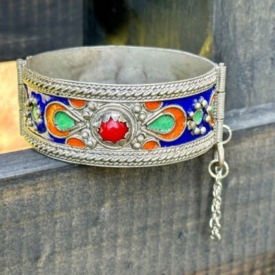 Berber Hinged Cuff Bracelet / Morocco / Algeria / Kabyle Tribe Hinged Cuff