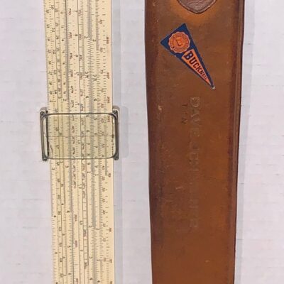 Vintage 1940s Keuffer & Esser Co NY slide ruler leather case 13” marked drafting