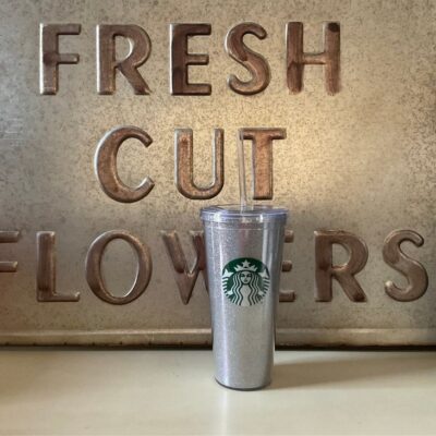 NEW Starbucks Clear Silver Gliter Logo 20oz Venti Cold Cup Tumbler