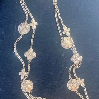 Vintage Premier Design Gold Chain With Coins & Flowers