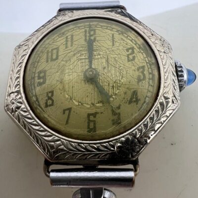 Antiq 1920s Art Deco 24mm 14K Filled Bulova 15J Hinged Case Women’s Windup Swiss