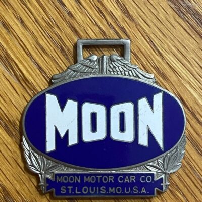 Vintage 1920’s MOON Motor Car Company Grill Badge Watch Fob