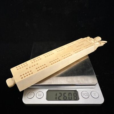 Carved Buddha Bovine Bone Cribbage Board