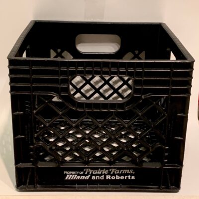 Vintage Prairie Farms Hiland and Roberts Dairy Black Plastic Milk Crate 13x13x11