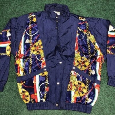 Vintage Y2K Steampunk Baroque Nautical Suns 80s Westside Windbreaker Jacket M