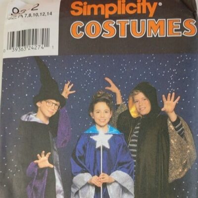 Simplicity 9372 Kids Boys Girls Wizard Costumes Robes Hat Sz 7 8 10 12 14 Uncut