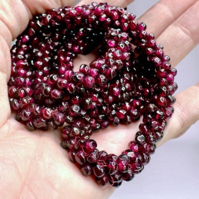 Vintage Long Garnet Necklace