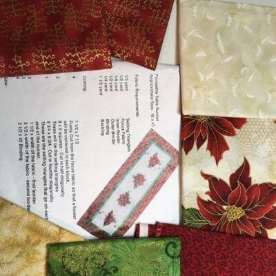 Poinsettia Table Runner Kit – quilting fabric & instructions