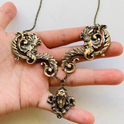 Vintage Style Art Nouveau Elaborate Collar Bib Necklace