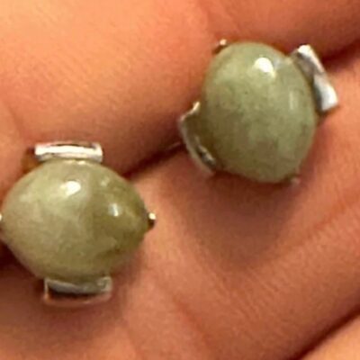 Vintage Sterling Silver Genuine Jade