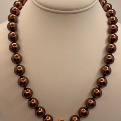 Vintage Joan Rivers 18″ Chocolate Pearl Signed Necklace