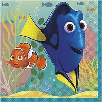 Disney’s Finding Dory Nemo 13”x13”  Lunch Party lot napkins balloons, hat