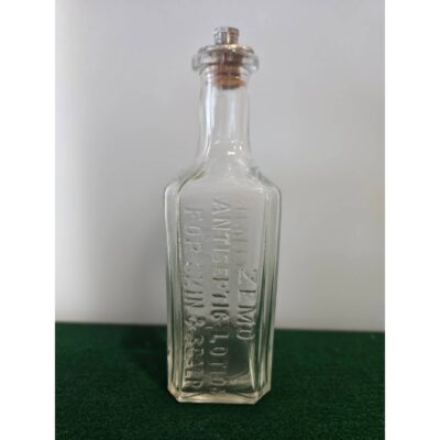 Antique Barber Bottle ZEMO antiseptic lotion for skin & scalp