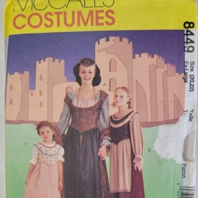 McCalls 8449 Sewing Pattern Womens Medieval Costume  Size XL 20 22 Uncut