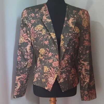 Vintage Talbots Union Made Structured Floral Blazer Suit Jacket size 10